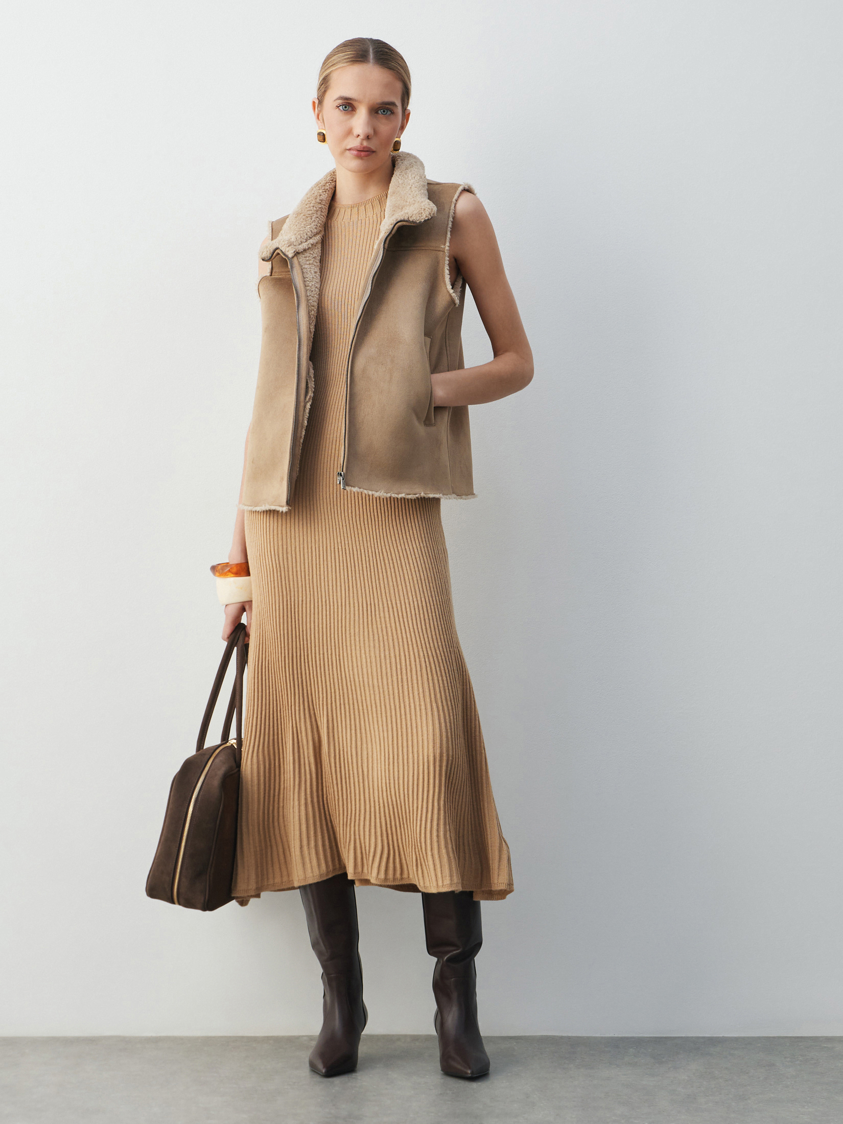 Женское платье MAISON DAVID 4618217, темно-бежевый