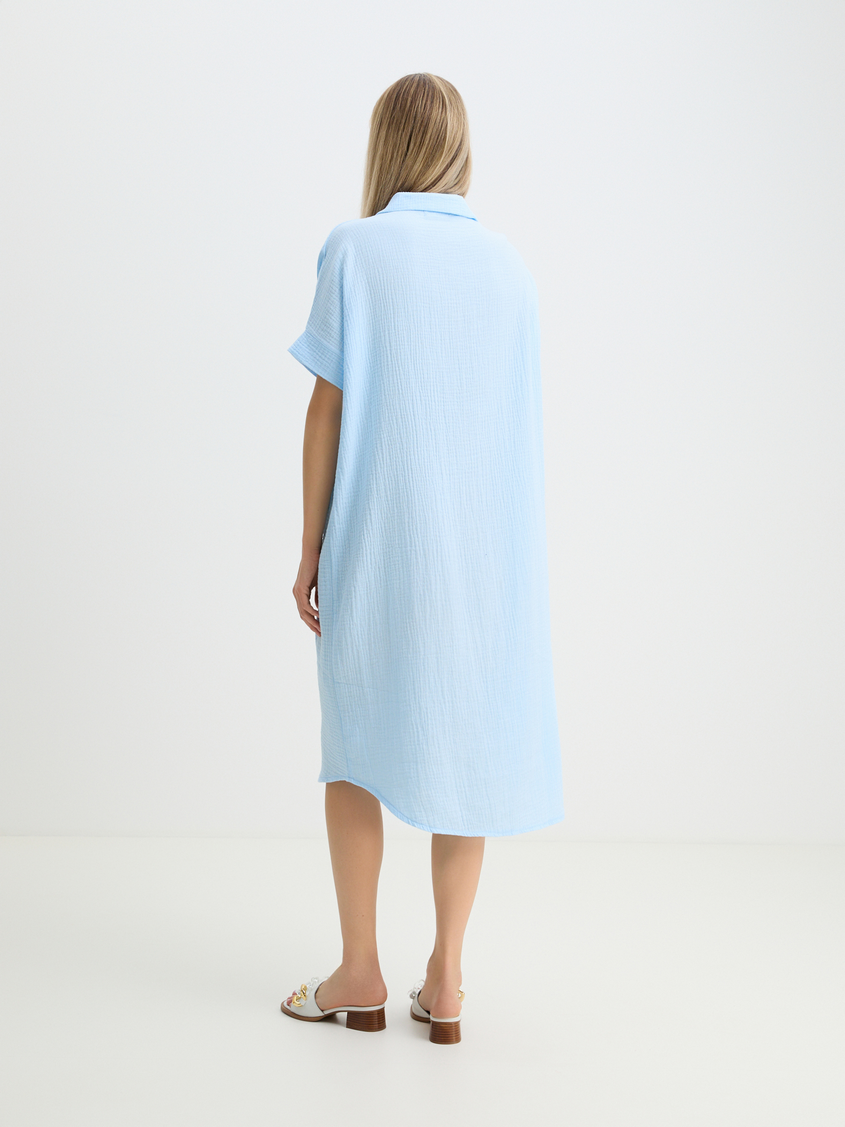 Женское платье из муслина MAISON DAVID 4244683, небесно-голубой