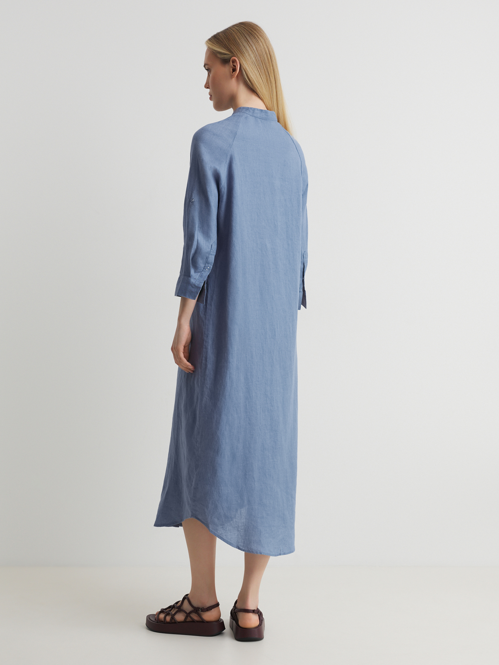 Женское платье-рубашка MAISON DAVID 3611567, приглушенно-синий