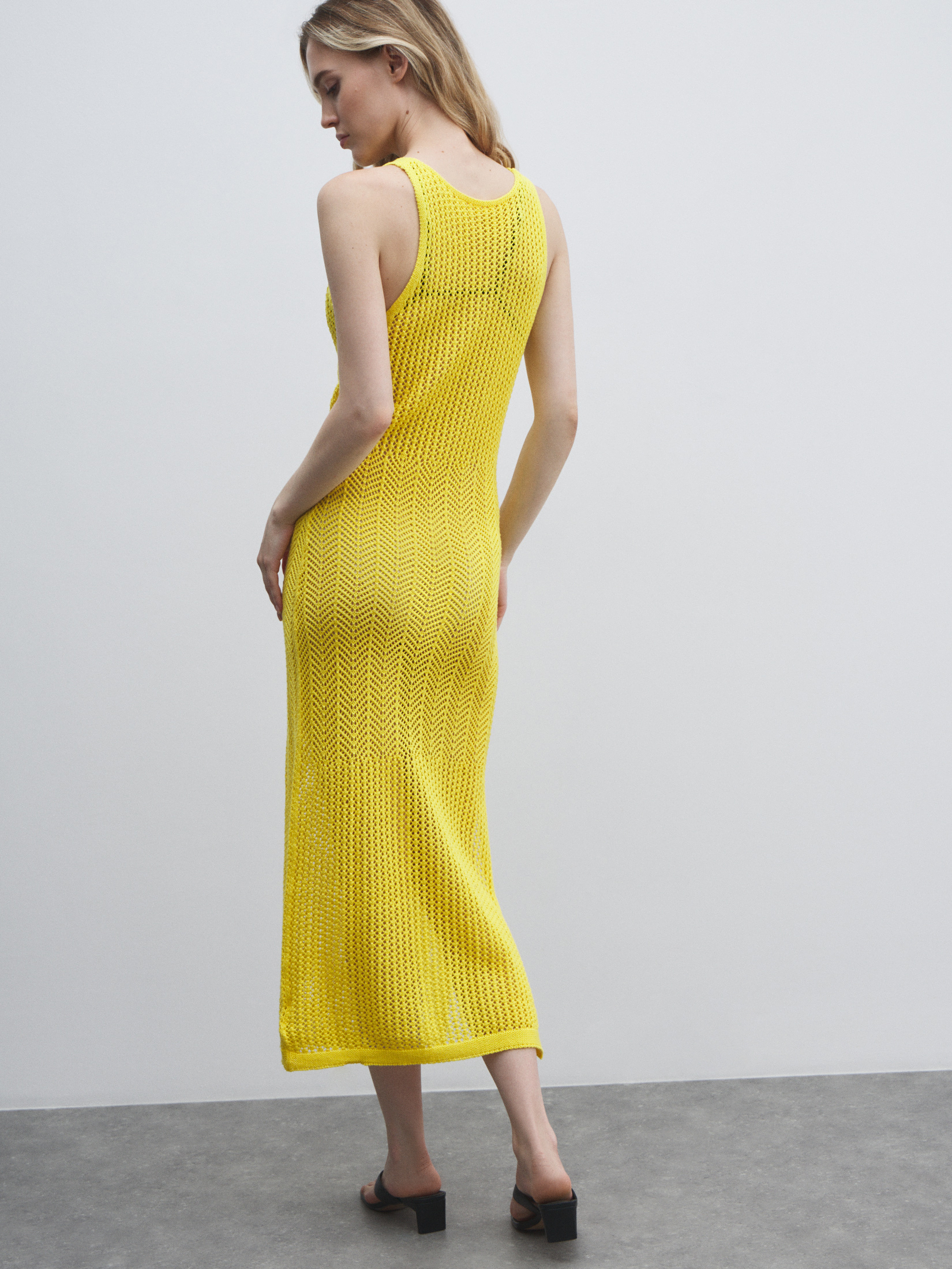 Женское платье кроше MAISON DAVID 4602180, лимонный