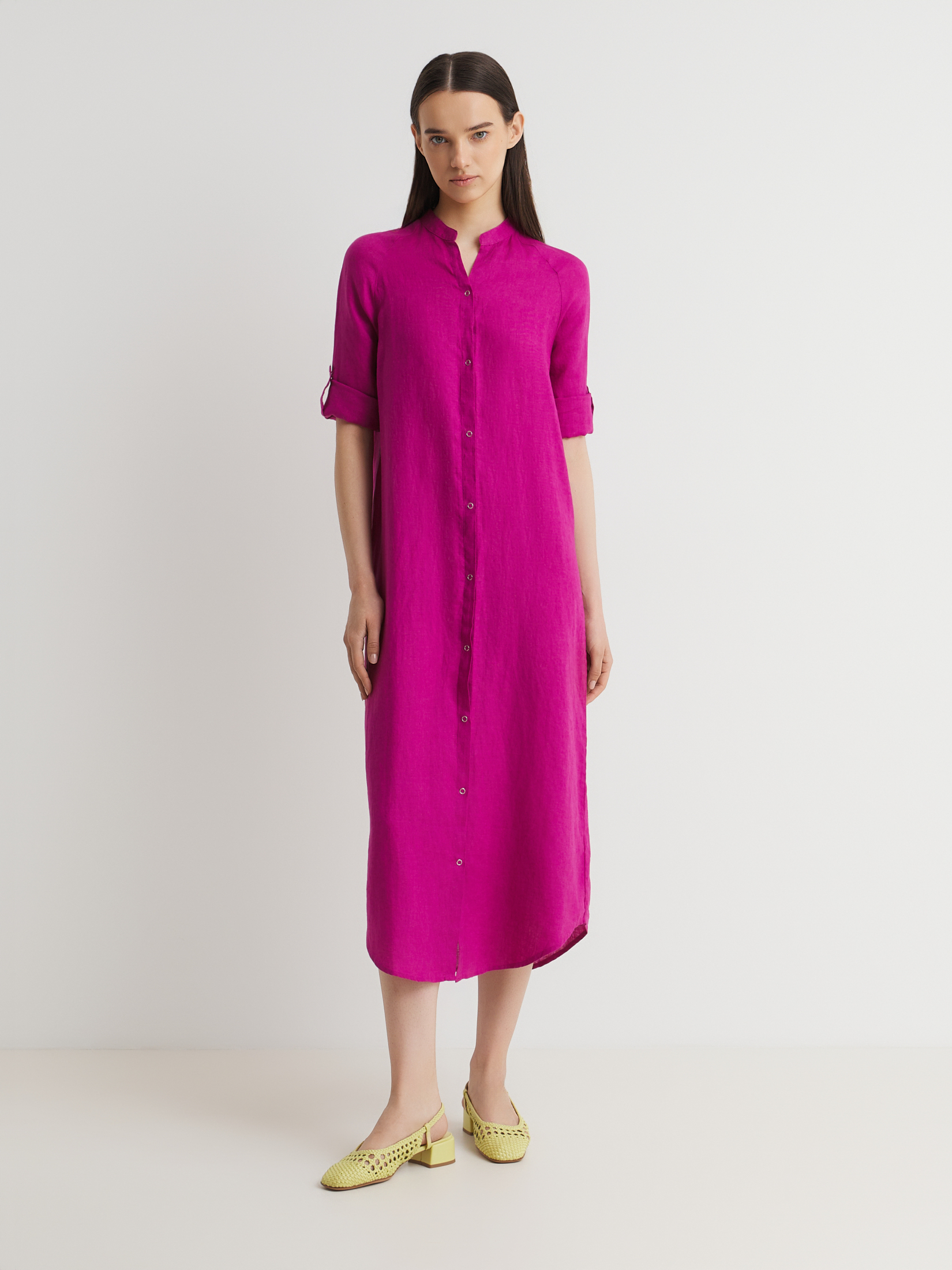 Женское платье-рубашка MAISON DAVID 3611540, темная фуксия