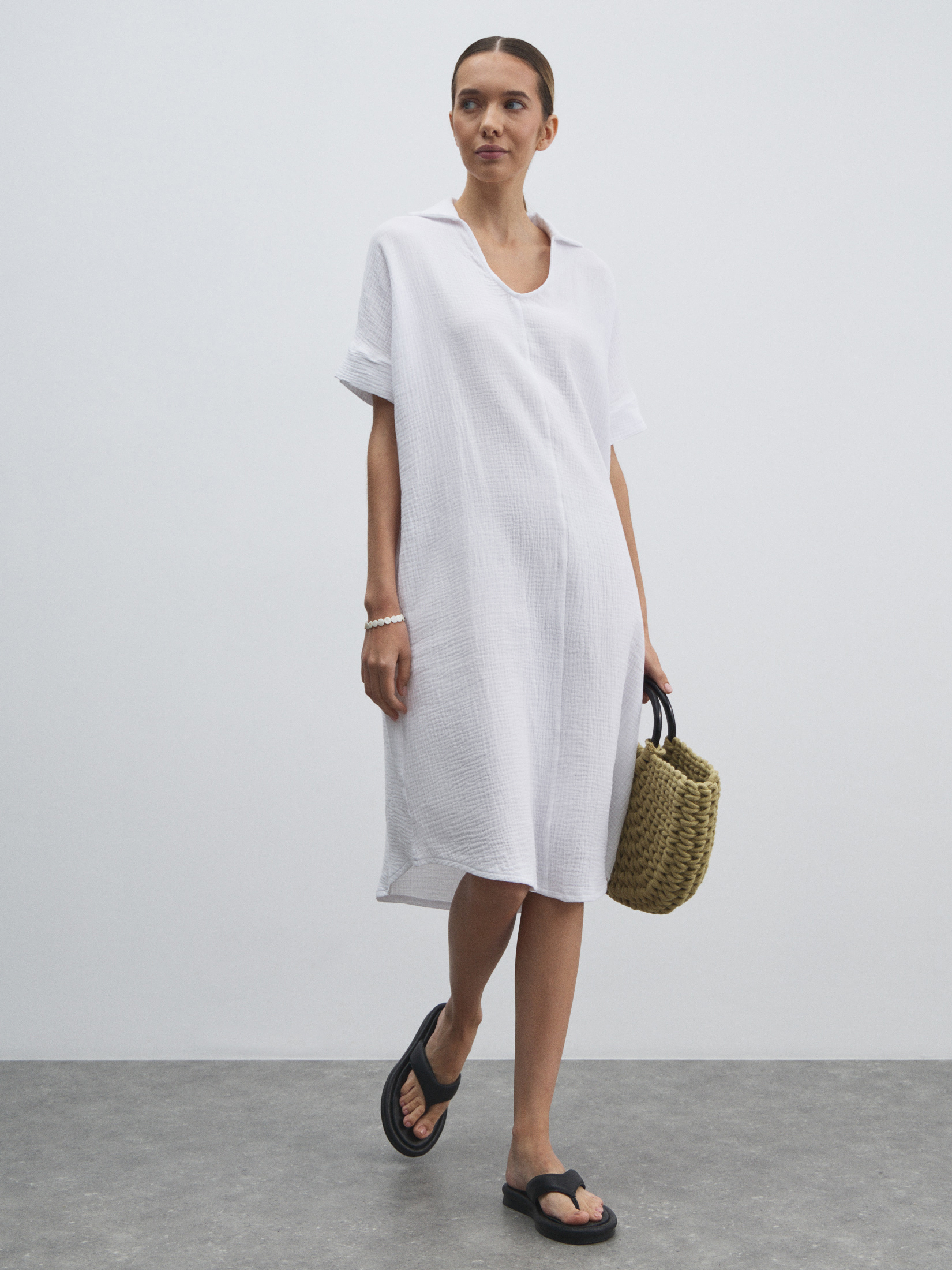 Женское платье из муслина MAISON DAVID 4835823, белый