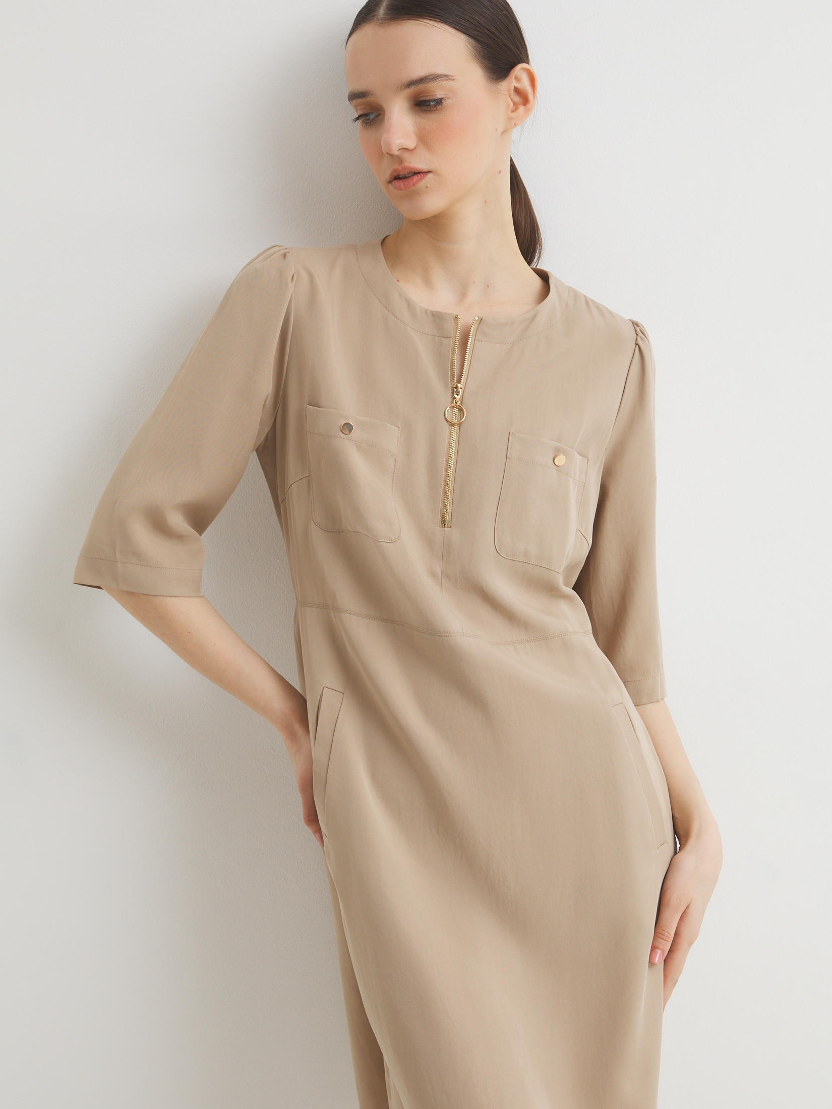 Женское платье MAISON DAVID 4355500, светло-коричневый