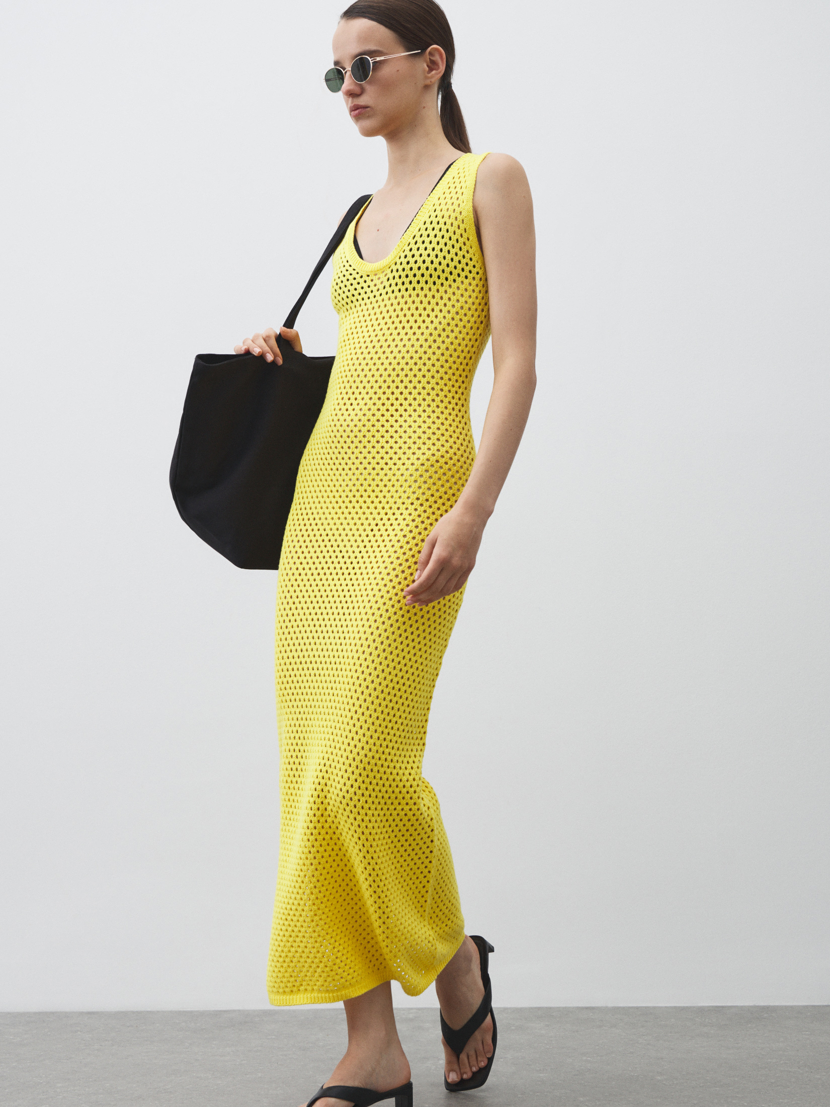 Женское платье кроше MAISON DAVID 4602089, лимонный