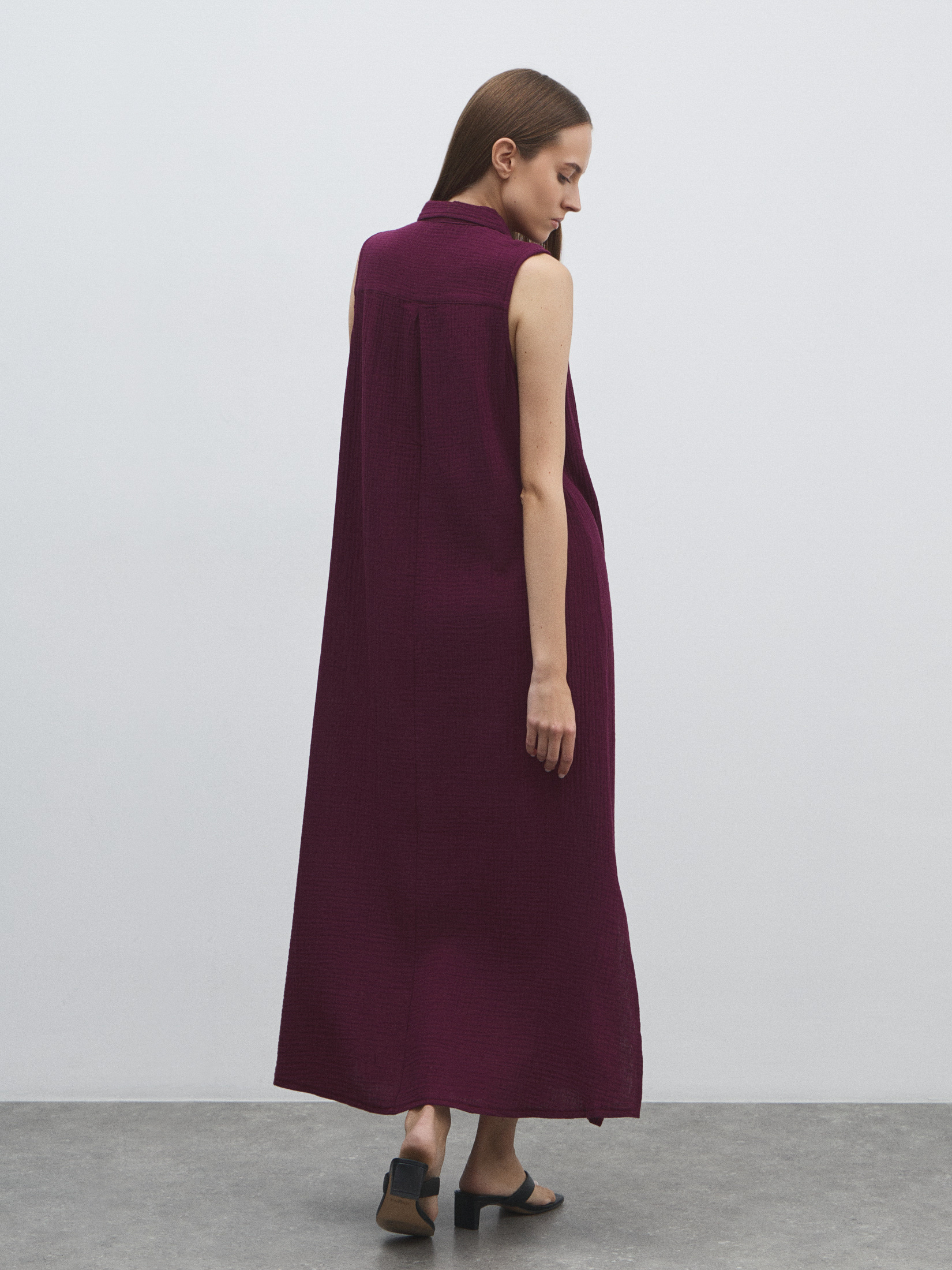 Женское платье из муслина MAISON DAVID 4841973, темно-бордовый