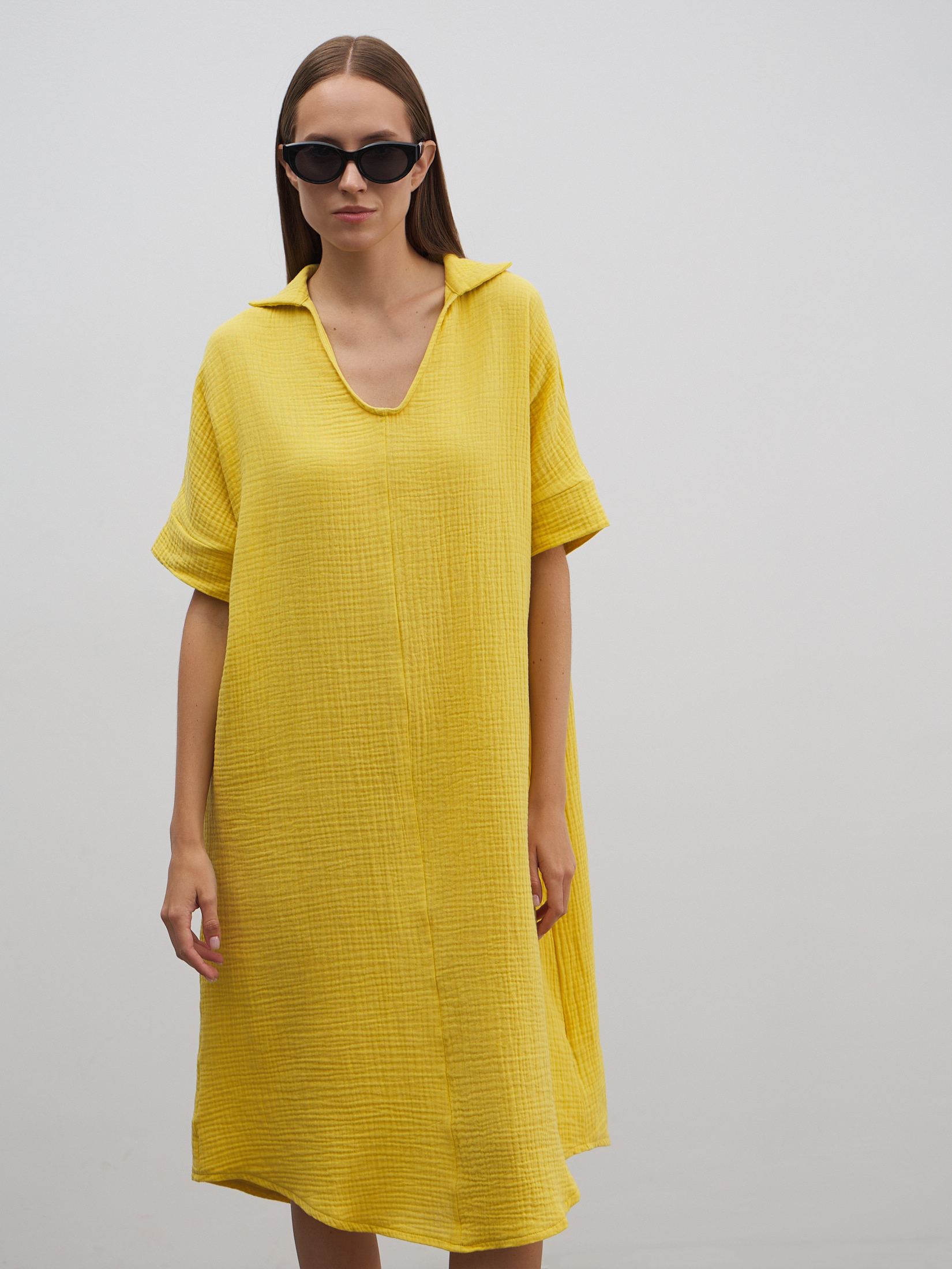 Женское платье из муслина MAISON DAVID 4835828, лимонный