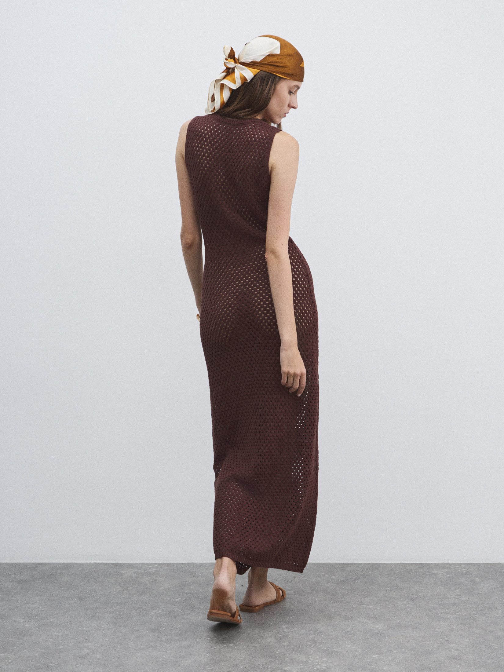 Женское платье кроше MAISON DAVID 4602054, темно-коричневый