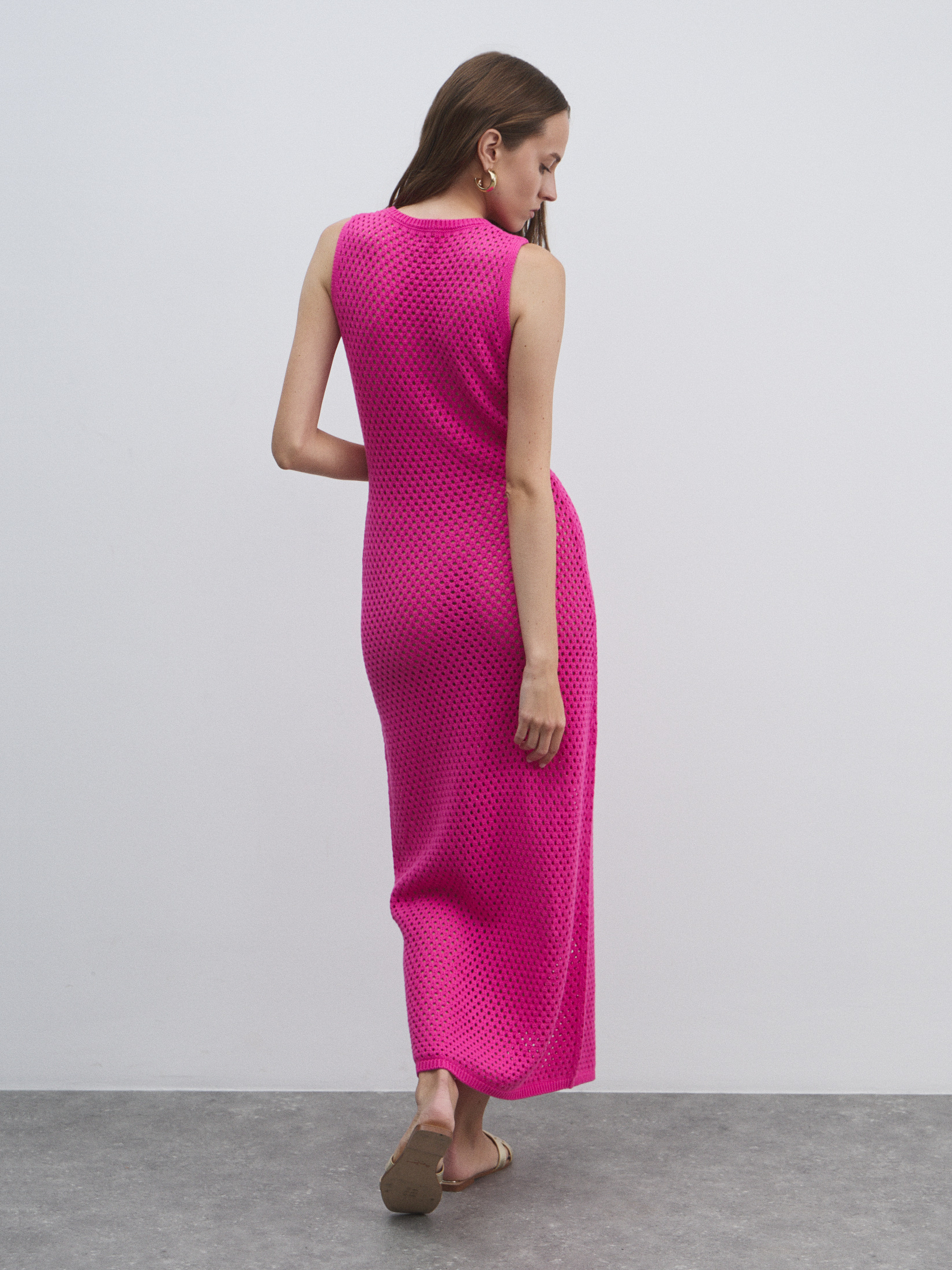 Женское платье кроше MAISON DAVID 4602119, фуксия