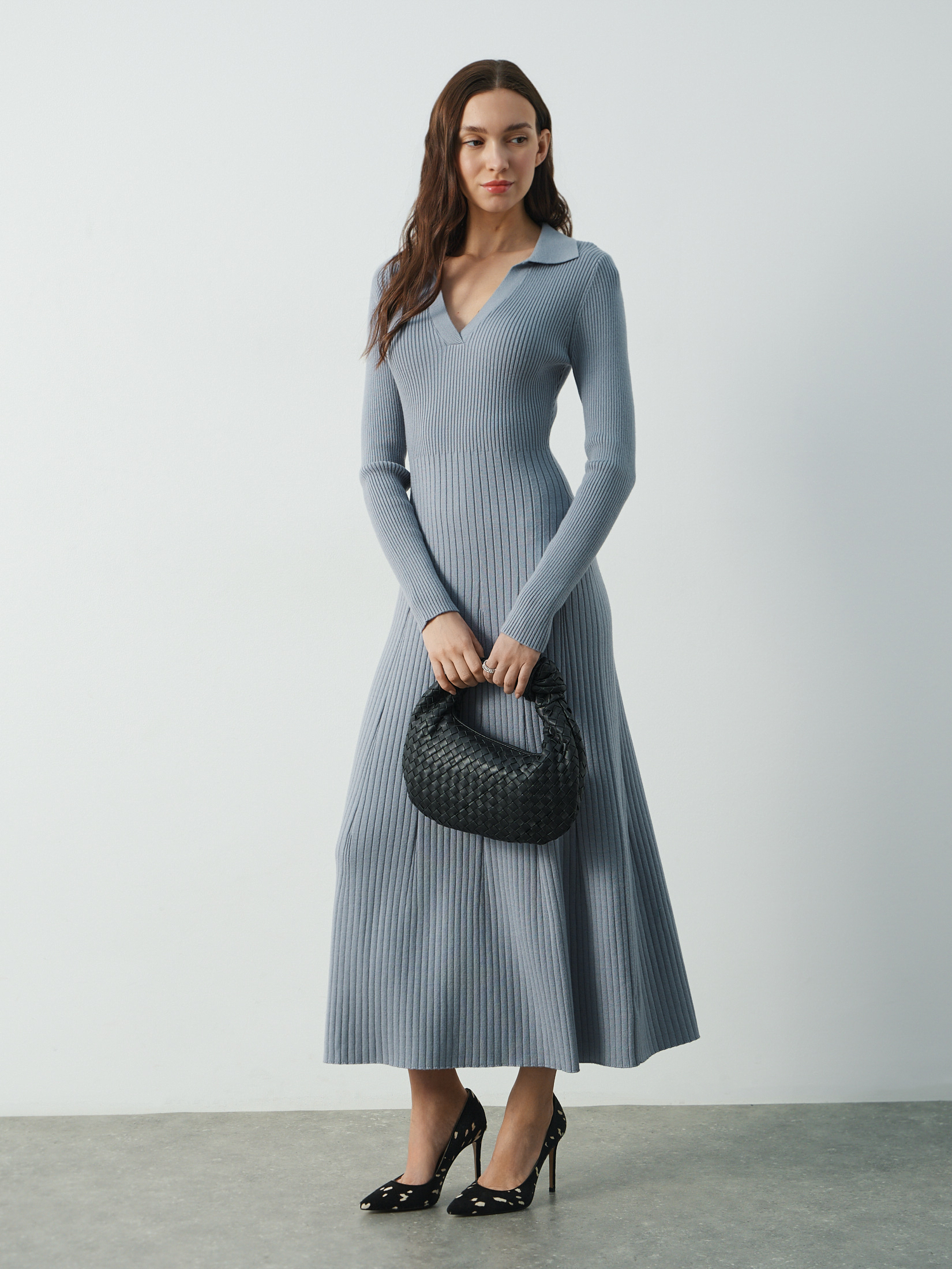 Женское платье MAISON DAVID 4507245, серо-голубой