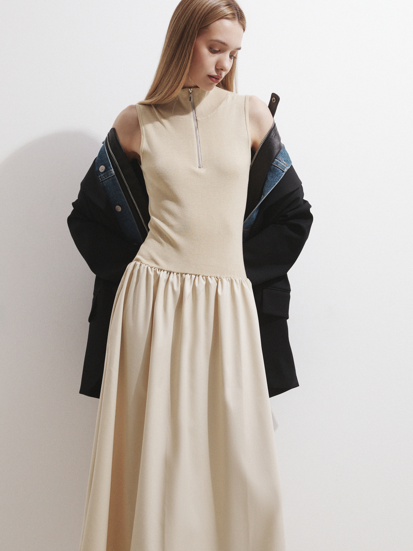 Женское платье MAISON DAVID 4521327, зеленовато-бежевый