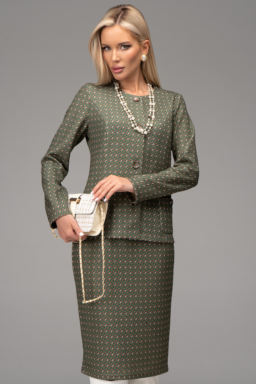 Костюм Шанель (зелёный)