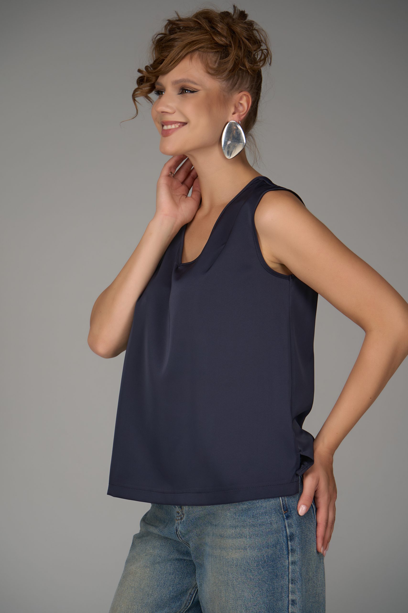 Топ Базовый – шёлк (черника)