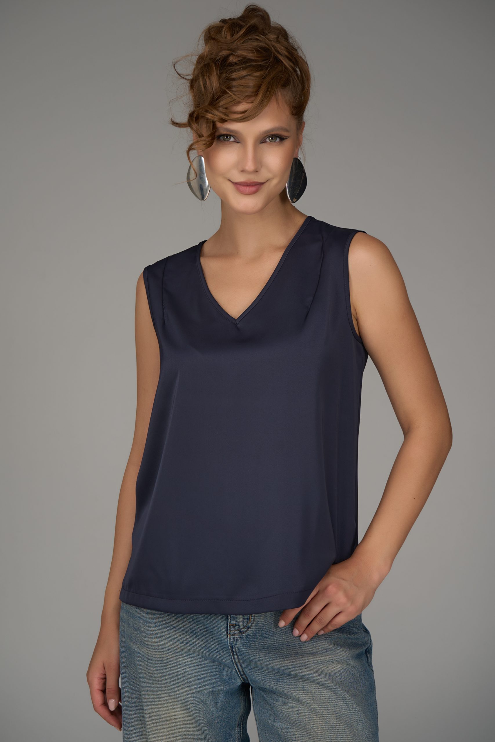 Топ Базовый – шёлк (черника)