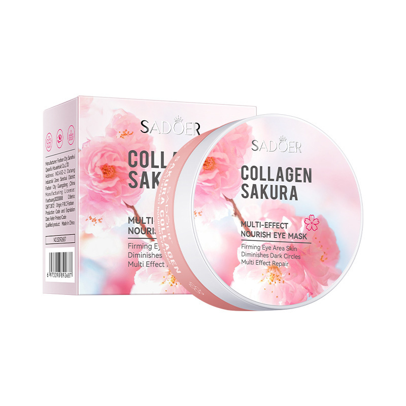 Гидрогелевые патчи для глаз с коллагеном и сакурой SADOER Collagen Sakura Multi Effect nourish eye mask, 80 гр