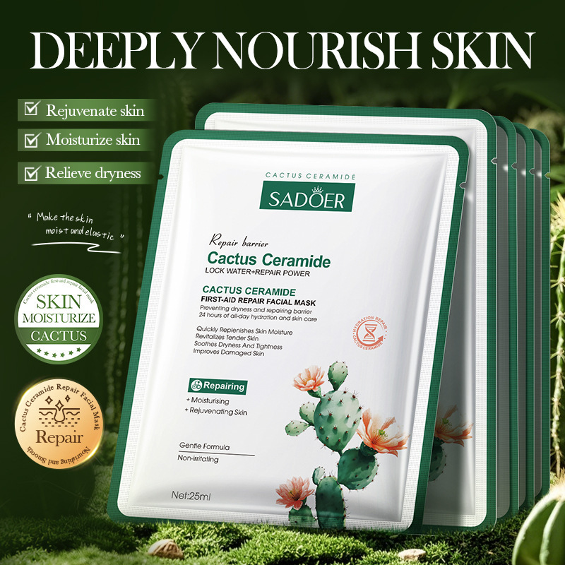 Восстанавливающая маска для лица с керамидами кактуса SADOER Cactus Ceramide First-aid Repair Facial mask, 25 мл