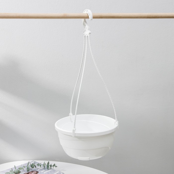 Кашпо для цветов подвесное с прикорневым поливом «Мальва», 4.7 л, белое