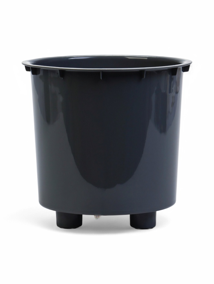 Кашпо для цветов Genius, 2.5 л, d=15.7 см, h=15.6 см, пластиковое, со вставкой, серое