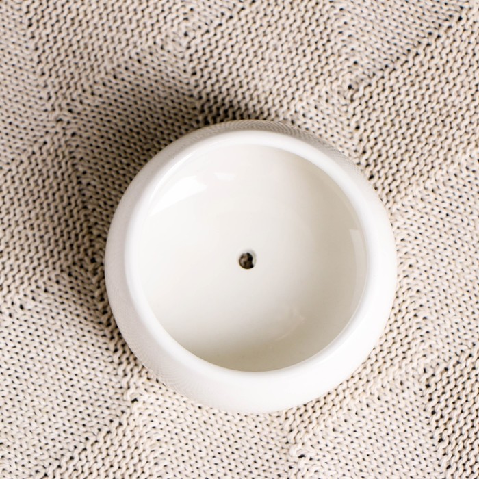 Горшок для цветов «Лайт бонсай», 150 мл, d=7.5 см, h=4.3 см, керамический, белый