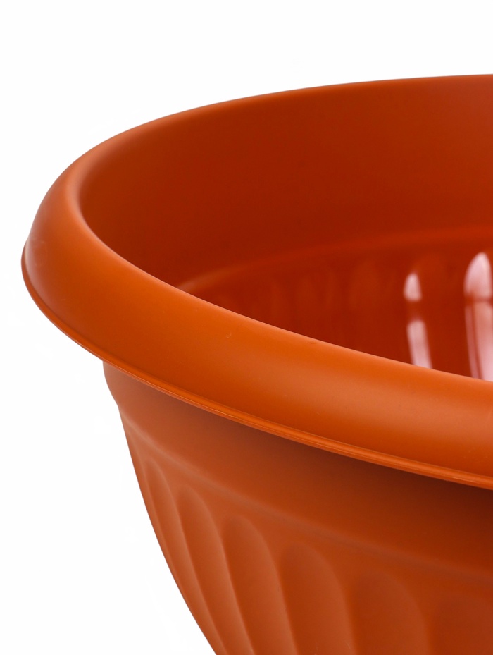 Кашпо - миска для цветов IDEA «Ливия», 12 л, d=39 см, h=19 см, пластиковое, коричневое