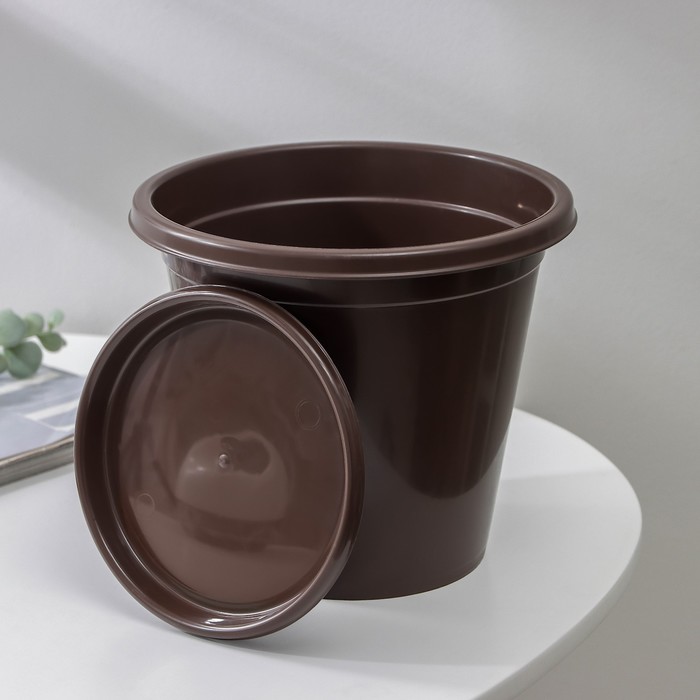 Горшок для цветов с поддоном «Альтернатива. Эконом», 2 л, пластиковый, коричневый