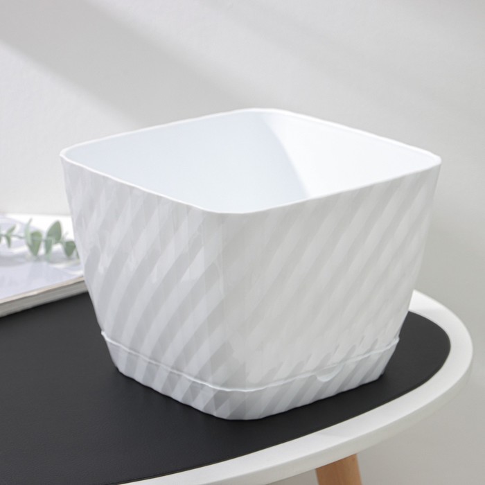 Горшок для цветов с поддоном СибПолимер «Классика», 4.5 л, пластик, белый