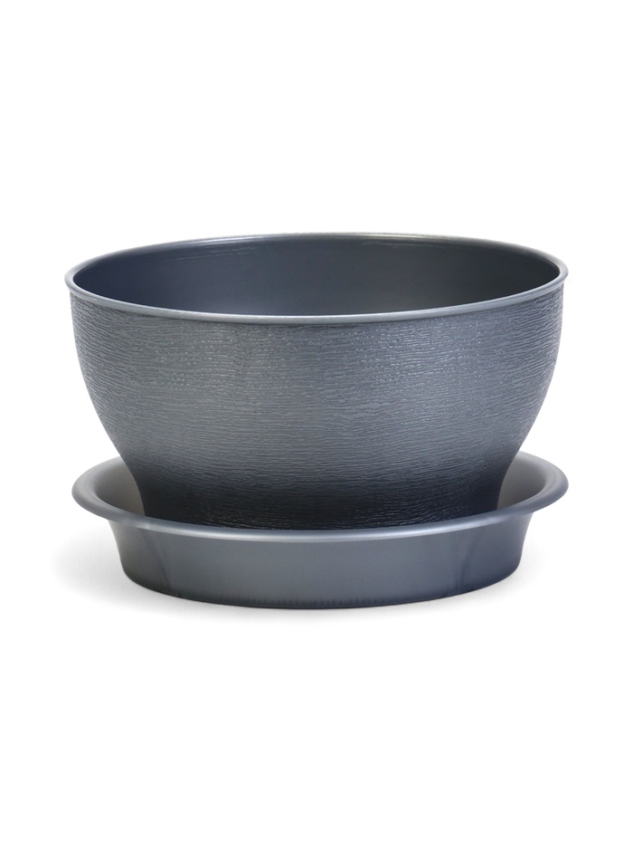 Горшок для цветов «Фиалочка», 800 мл, d=14 см, h=8 см, пластиковый, серый