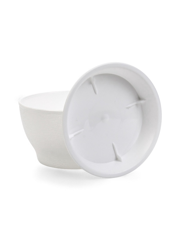 Горшок для цветов «Фиалочка», 500 мл, d=12.5 см, h=7 см, пластиковый, белый