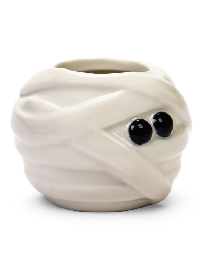 Декоративное кашпо для цветов «Мумия», 50 мл, 10×10×10 см, керамическое, белое, Greengo