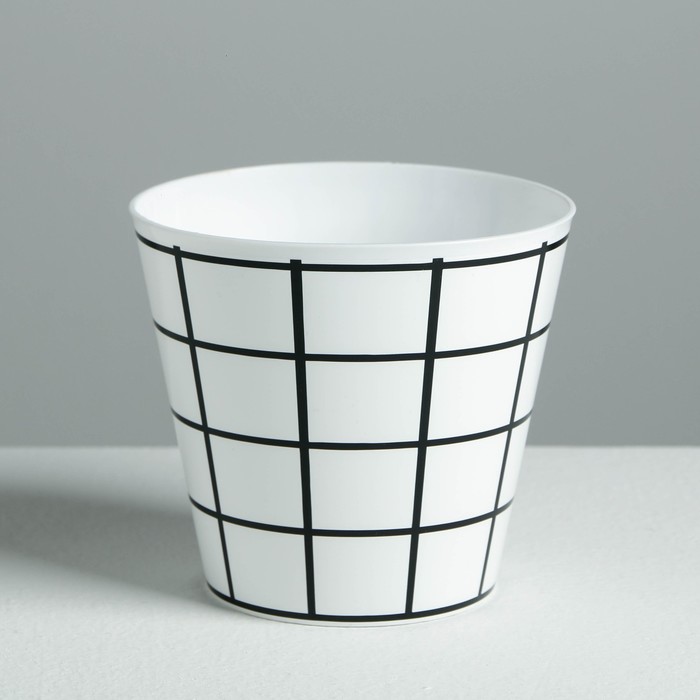 Кашпо для цветов «Черно-белая клетка», 0.8 л, 11×12 см