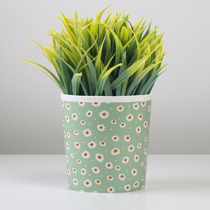 Кашпо для цветов «Ромашки», 1.6 л, d=14 см, h=14 см, пластиковое