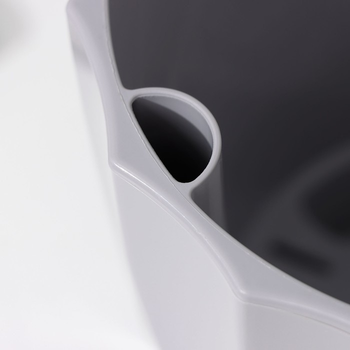 Кашпо для цветов со вставкой «Флюте», 3 л, серое