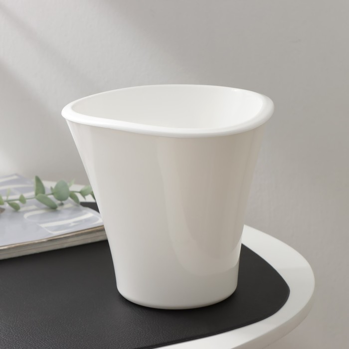 Кашпо для цветов со вставкой «Лагуна», 1.5 л, d=16 см, h=15 см, белое