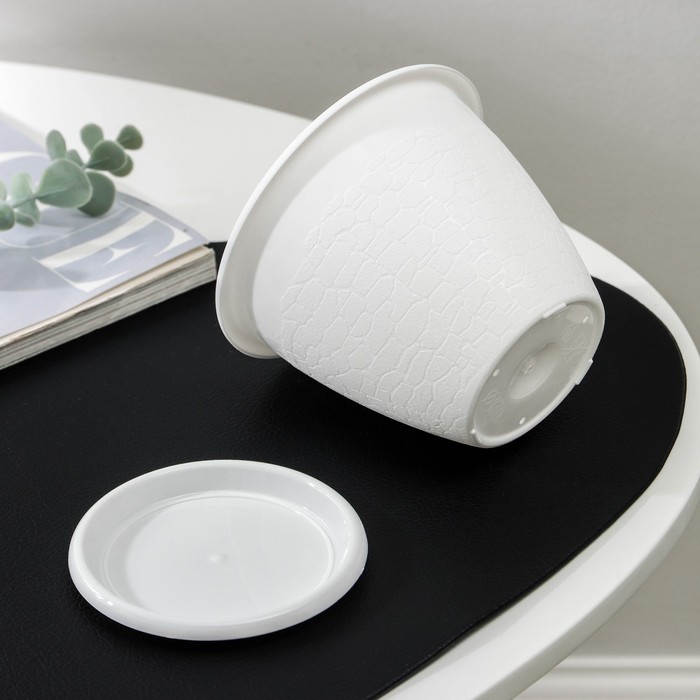 Горшок для цветов с поддоном «Розалия», 800 мл, белый