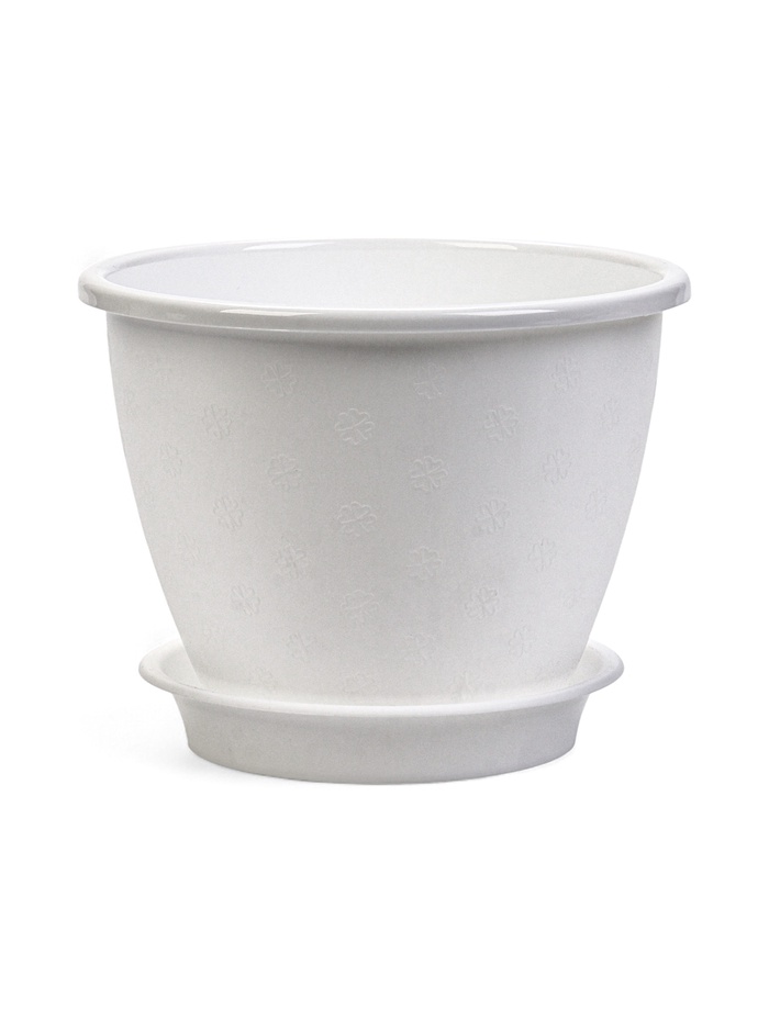 Горшок для цветов «Цветочек», 2.1 л, d=18 см, h=14 см, пластиковый, белый