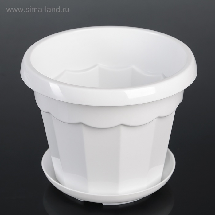 Горшок для цветов с поддоном «Доляна. Эрика», 1.8 л, пластиковый, белый