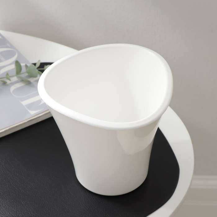 Кашпо для цветов со вставкой «Лагуна», 1.5 л, d=16 см, h=15 см, белое