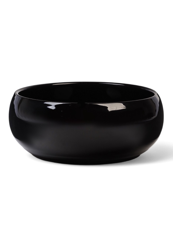 Кашпо - бонсайница «Мира», круглое, 18×18×7 см, чёрное