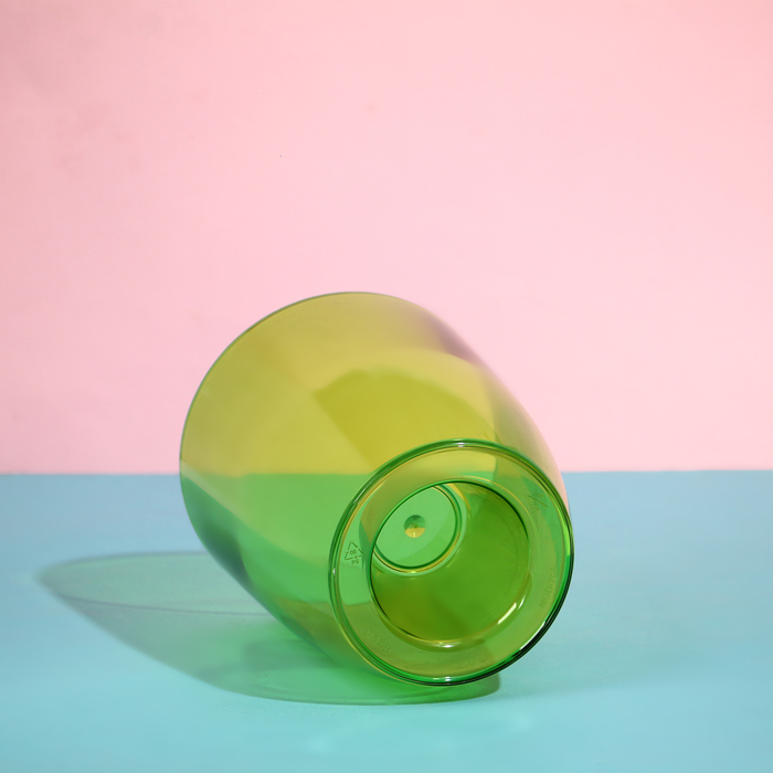 Горшок для орхидей, 2 л, 14.8×16.2 см, круглый, пластиковый, прозрачно-зелёный