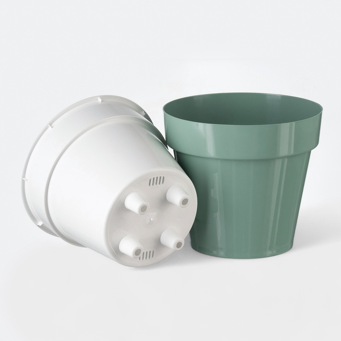 Кашпо для цветов со вставкой «Порто», 1 л, цвет нефрит