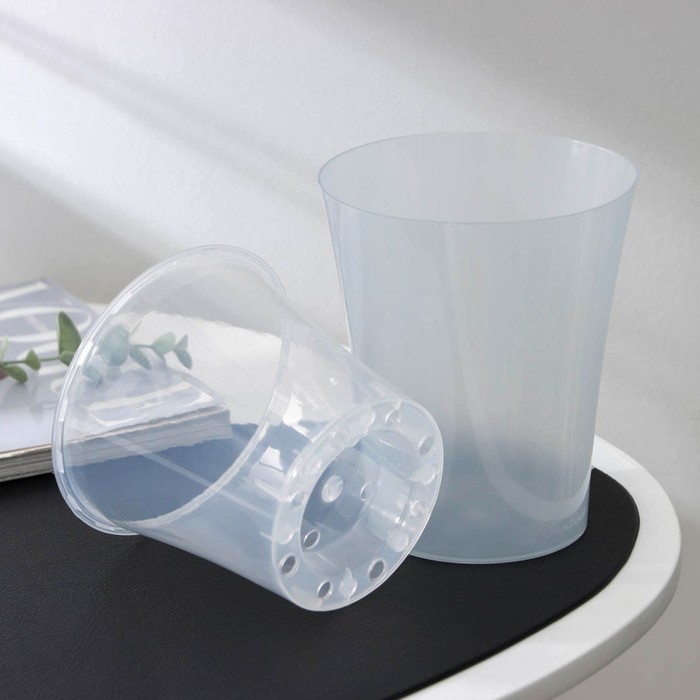 Кашпо для цветов со вставкой «Арте-Дея», 1.25 л, цвет дымчатый