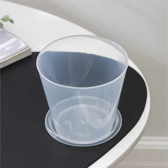 Горшок для орхидей с поддоном «Доляна», 800 мл, пластиковый, прозрачный