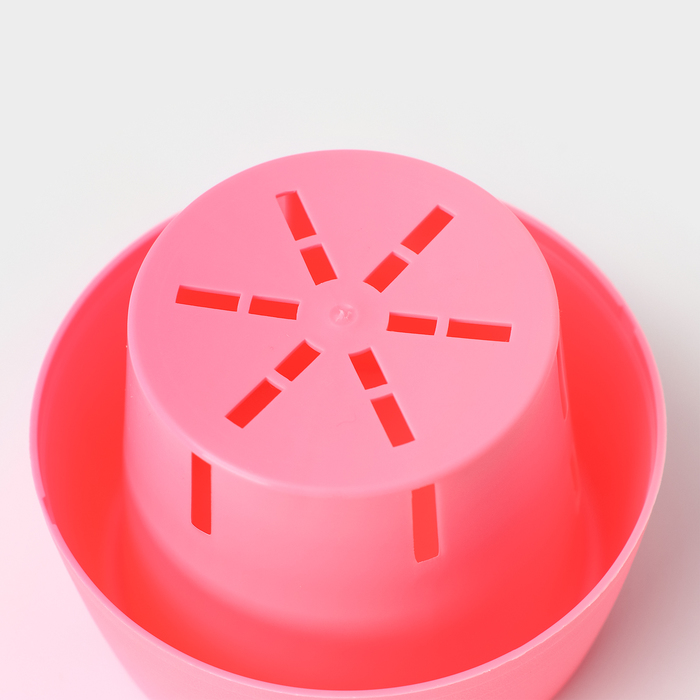 Горшок для цветов с поддоном «Япония», 125 мл, d=8 см, h=6.5 см, розовый