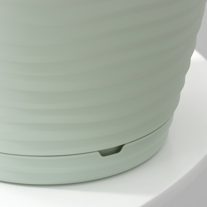 Горшок для цветов с поддоном Saffron, 2.6 л, d=17.6 см, h=16.2 см, цвет светло-зелёный