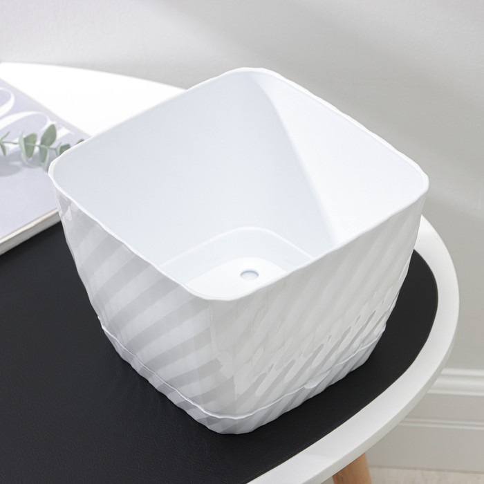 Горшок для цветов с поддоном СибПолимер «Классика», 4.5 л, пластик, белый