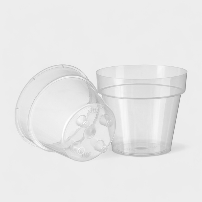 Кашпо для цветов со вставкой Plast-Avenue «Порто», 2.4 л, пластик, прозрачное