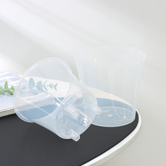 Кашпо для цветов со вставкой Santino «Арте», 1.2 л, пластик, прозрачное