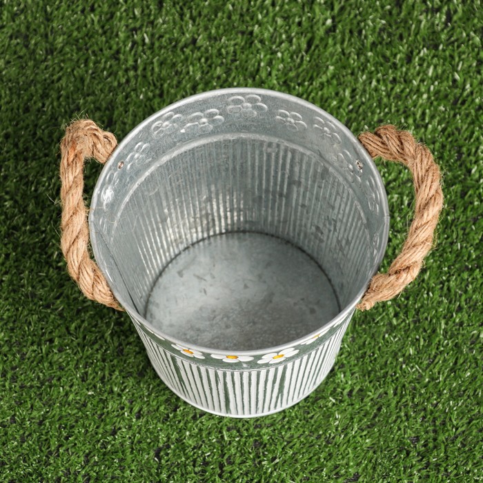 Декоративное кашпо «Ведёрко Фрейя», 2.2 л, 16×14×12 см, металлическое