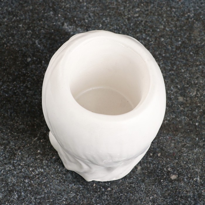 Декоративное кашпо для цветов «Милая девушка», 100 мл, 11×7×6 см, гипс, белое