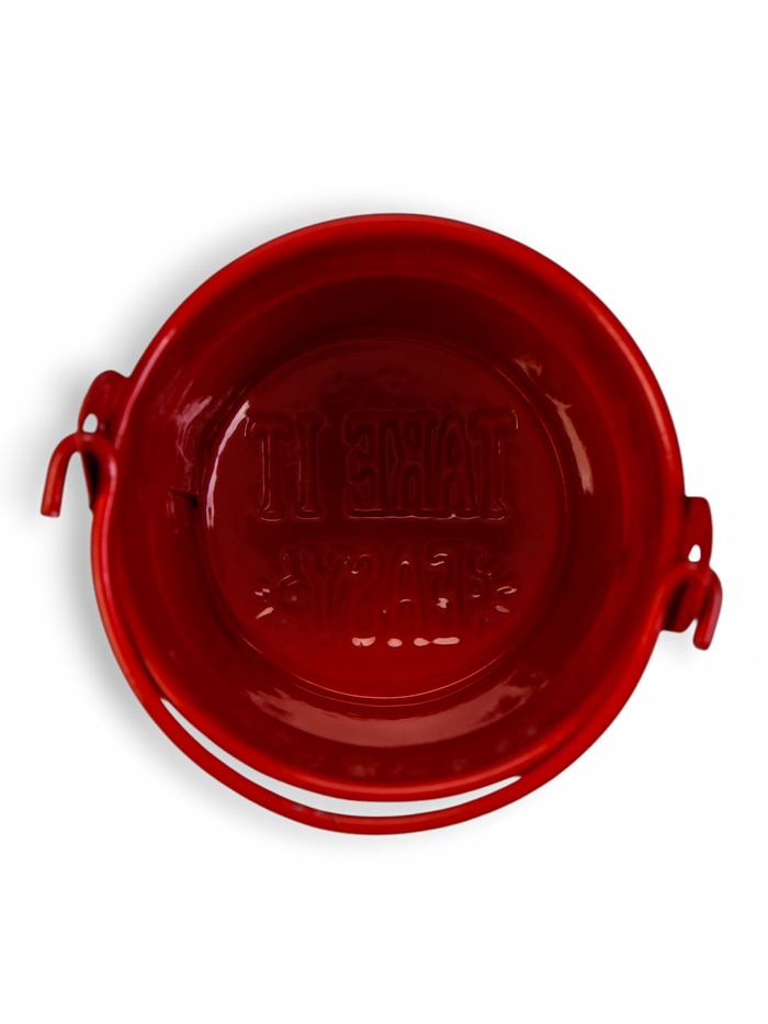 Декоративное кашпо для цветов «Ведёрко Томми», 6×6 см, металл, красное