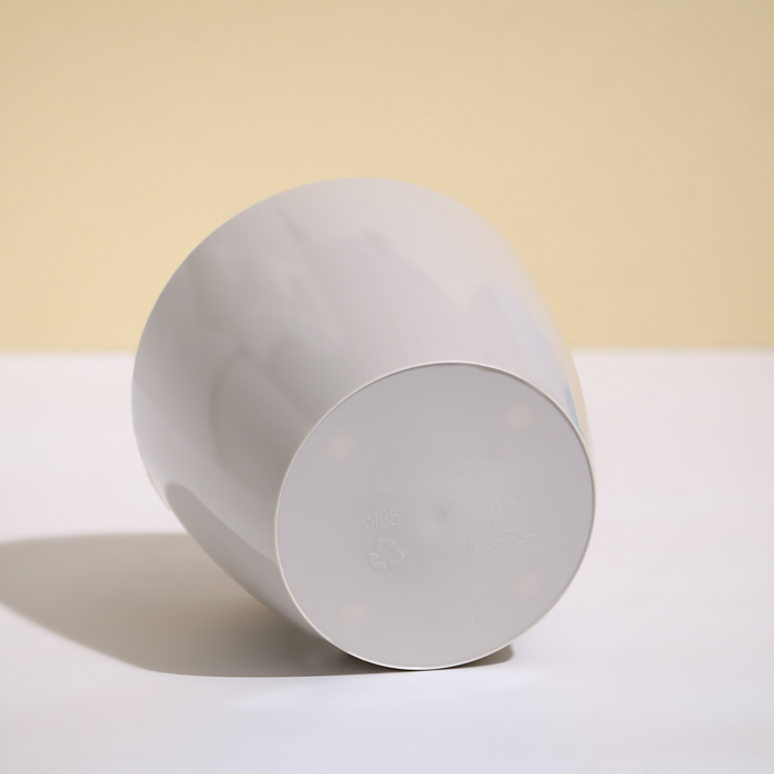 Кашпо для цветов, d=12.5 см, 1 л, пластик, бежевое